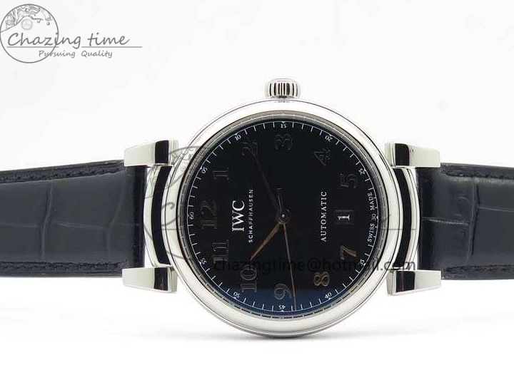 MIROTIME 0202 Tailored Da Vinci IW356601 SS MKF 1:1 Best Edition Black Dial On Black Leather Strap A 7231